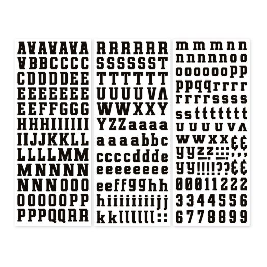 Chipboards Alphabet et Nombre stickers noirs SIMPLY CREATIVE