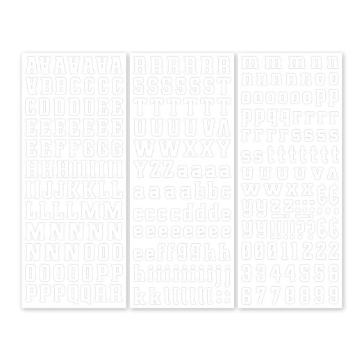 Silver Script ABC/123 Stickers (3/pk)