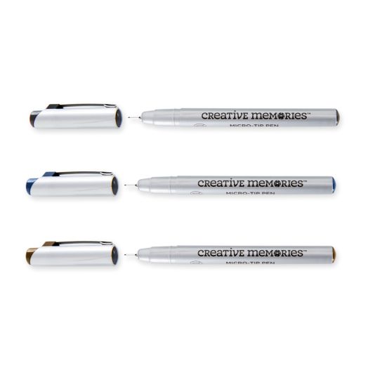 Eight Fine Tip Pens + One Callipen from Creative Memories & Sakura; total 9  pens